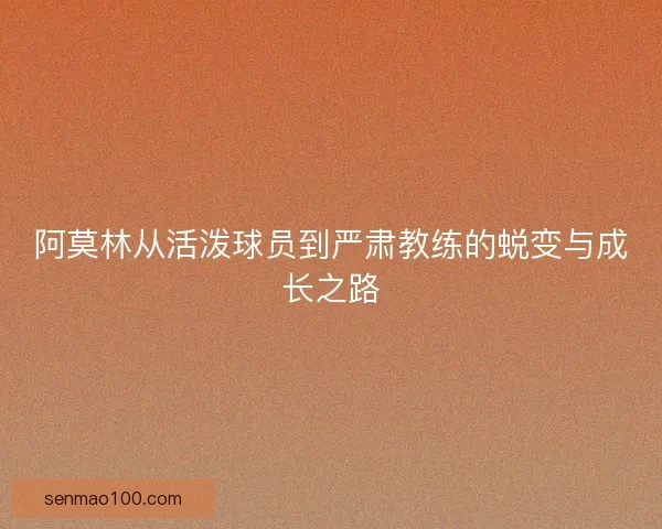 阿莫林从活泼球员到严肃教练的蜕变与成长之路