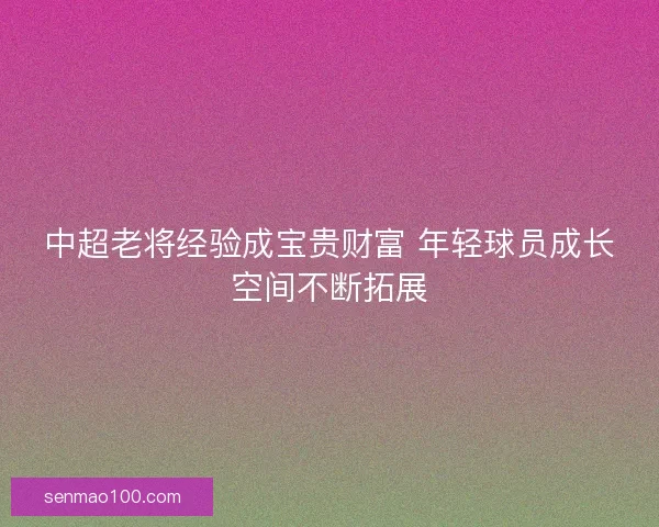 中超老将经验成宝贵财富 年轻球员成长空间不断拓展